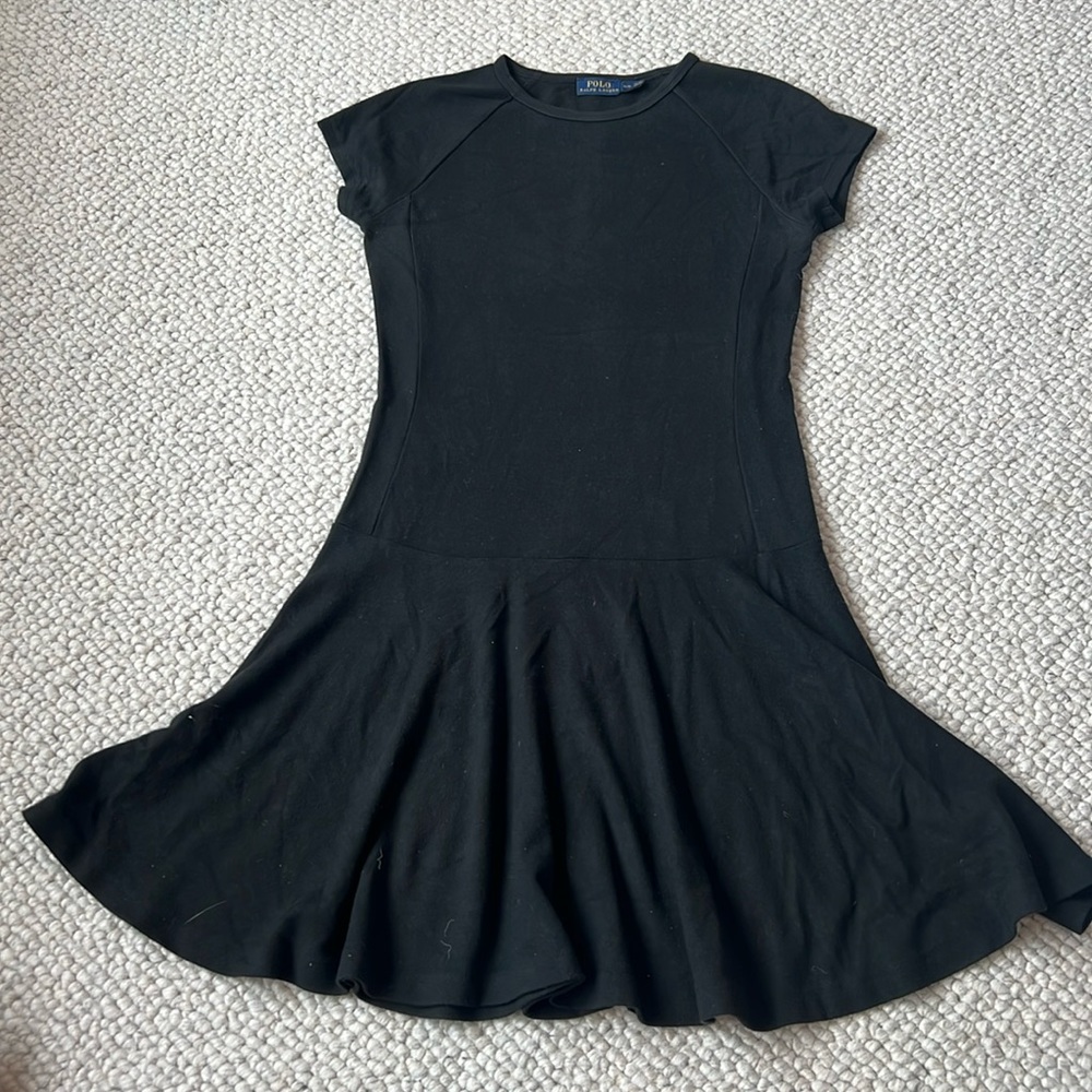 Polo Ralph Lauren Womens Dress Size Small Black Fit And Flare Casual Cap Sleeve